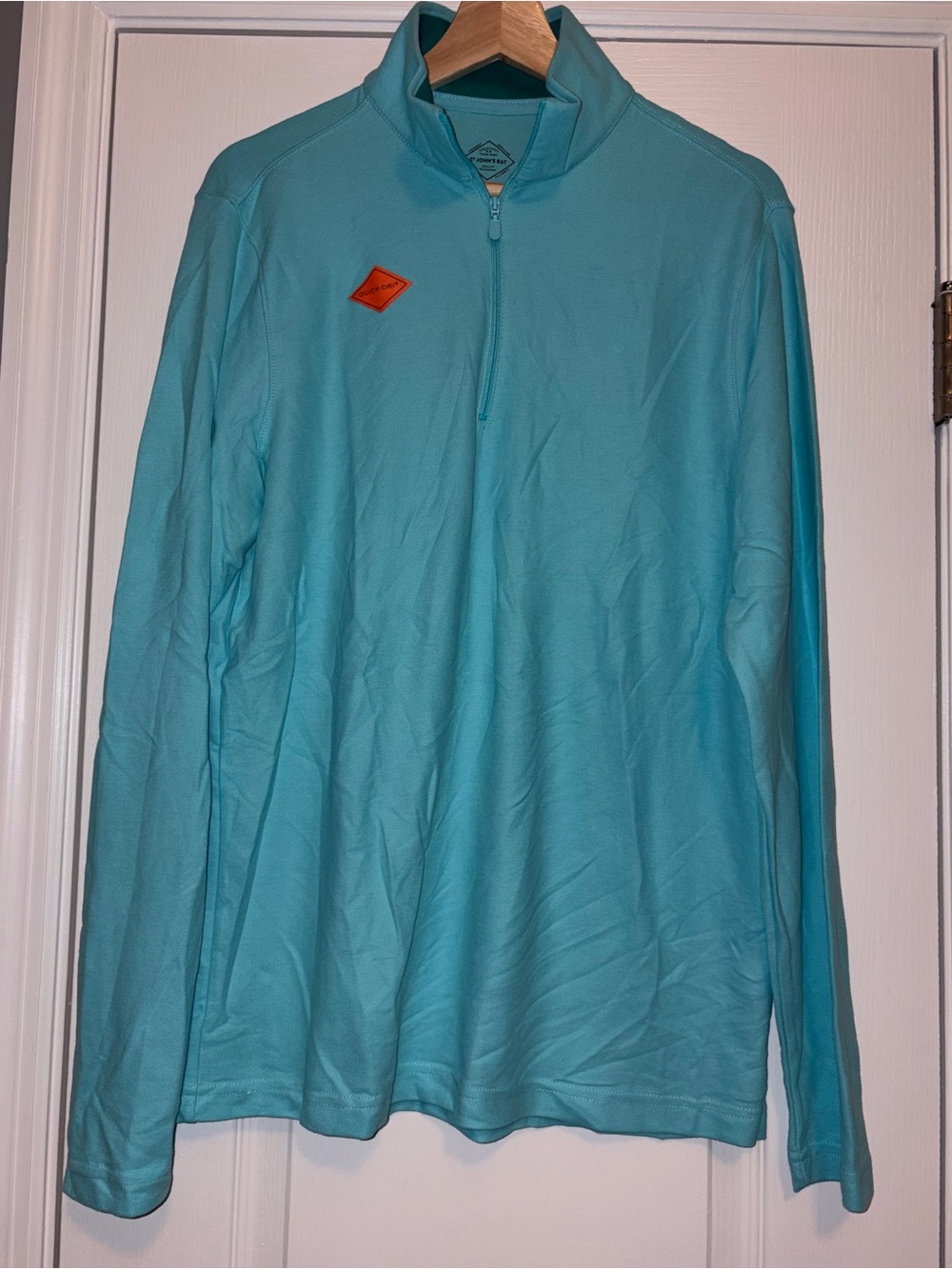 St. John's Bay Long Sleeve  Quick Dry Teal Performance Quarter-Zip NWT  small